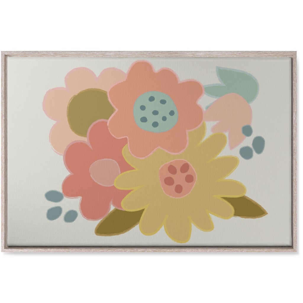 Bold Flowers - Bright Wall Art, Rustic, Single piece, Canvas, 24x36, Multicolor