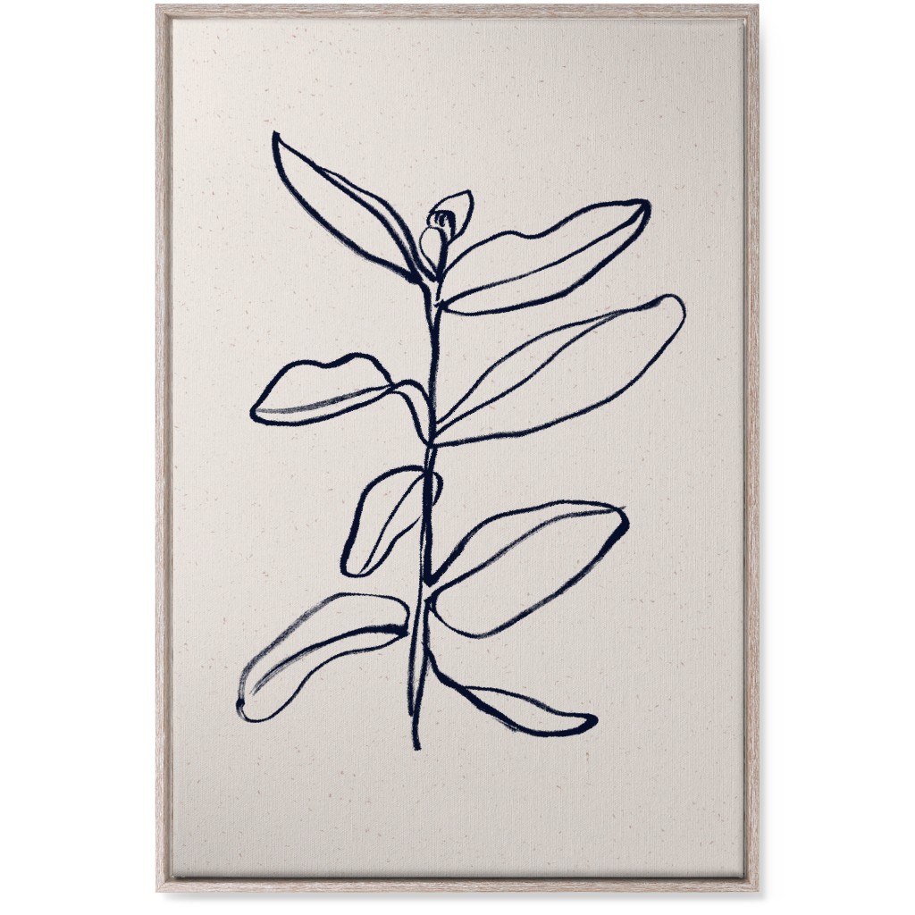 Plant Line Art - Neutral Wall Art, Rustic, Single piece, Canvas, 24x36, Beige