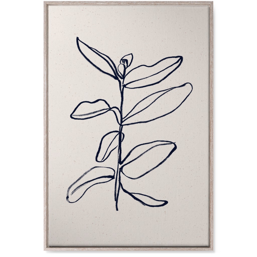 Plant Line Art - Neutral Wall Art, Rustic, Single piece, Canvas, 24x36, Beige, Pearl