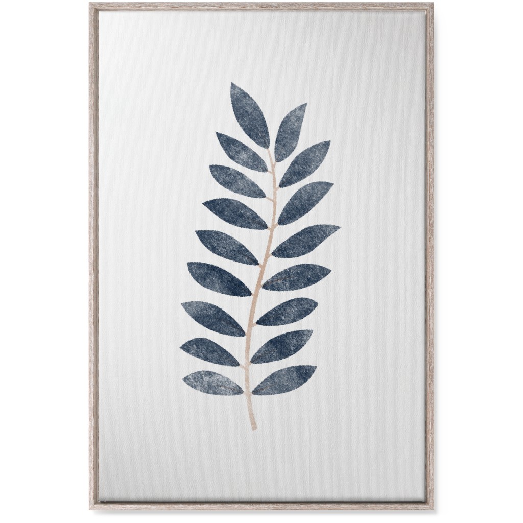 Botanical Leaf Iii Wall Art, Rustic, Single piece, Canvas, 24x36, Blue, Storm