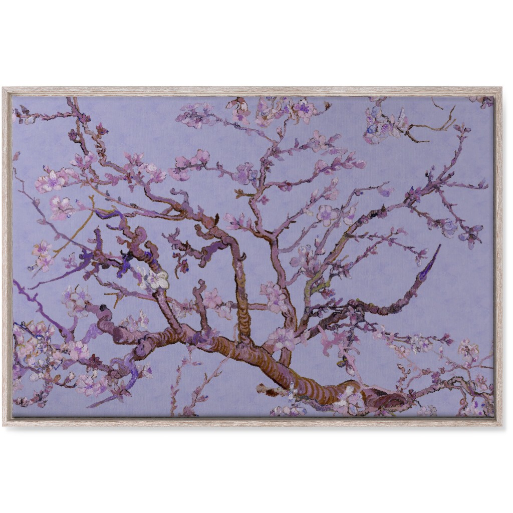 Almond Blossom - Purple Wall Art, Rustic, Single piece, Canvas, 24x36, Purple