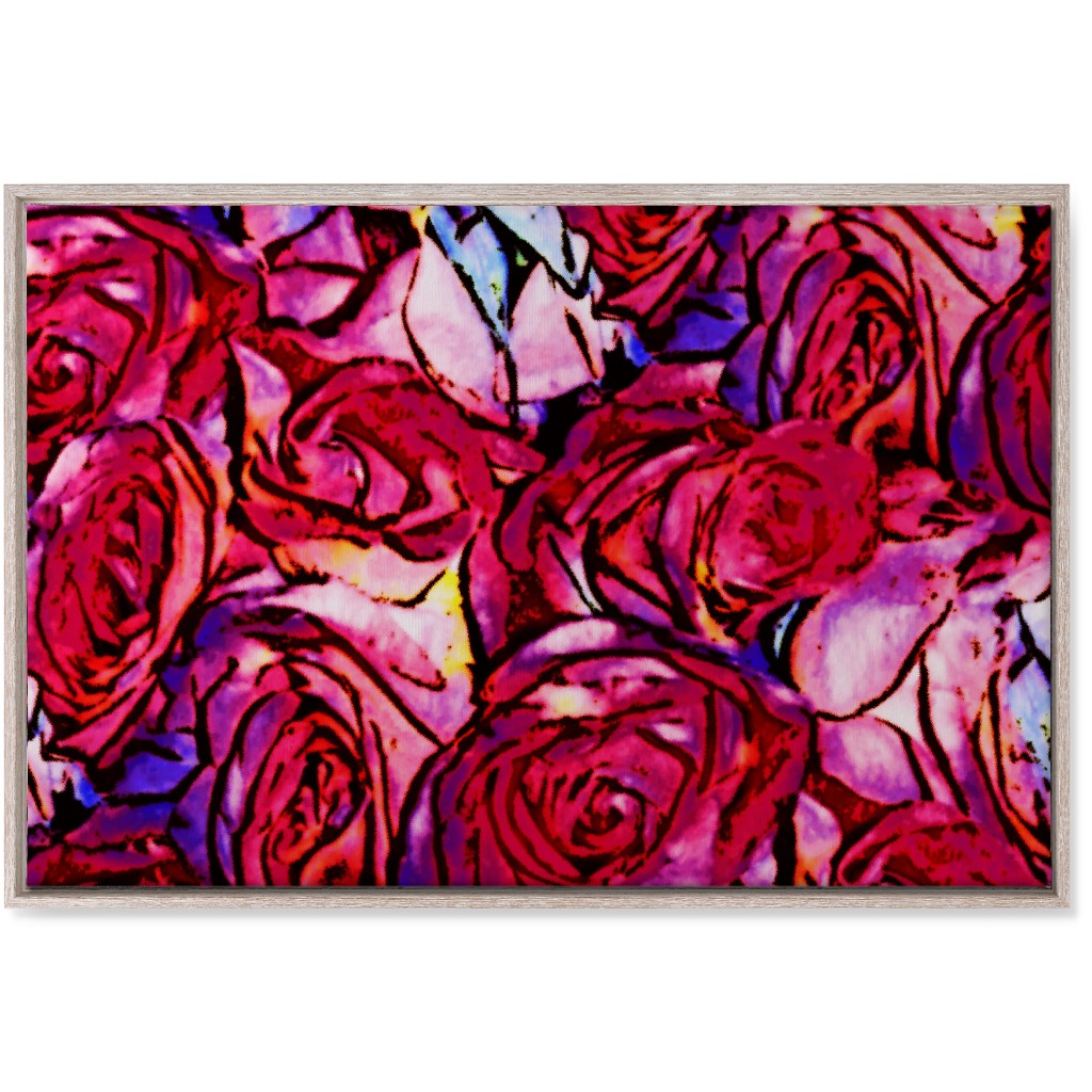 David's Roses - Pink Wall Art, Rustic, Single piece, Canvas, 24x36, Pink