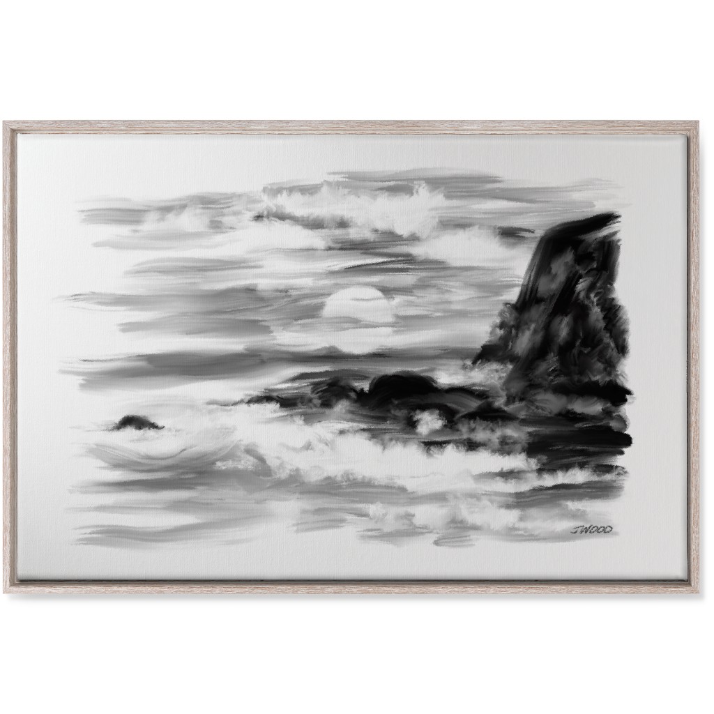 Stormy - Black and White Wall Art, Rustic, Single piece, Canvas, 24x36, Black, Black