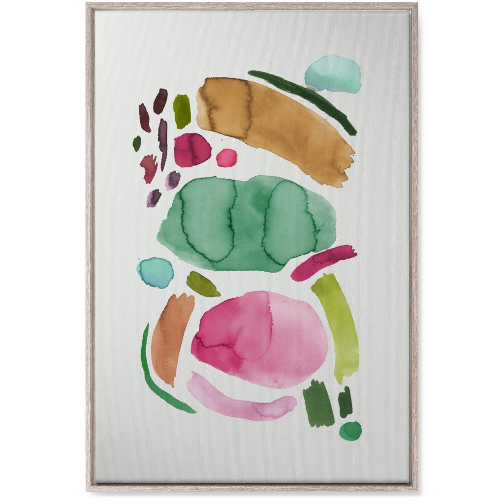 Minimal Watercolor Abstract - Multi Wall Art, Rustic, Single piece, Canvas, 24x36, Multicolor