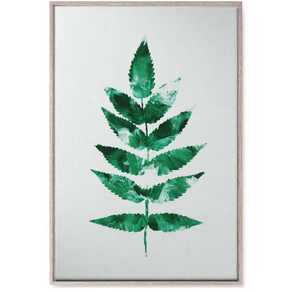 Botanical Leaf Wall Art, Rustic, Single piece, Canvas, 24x36, Green