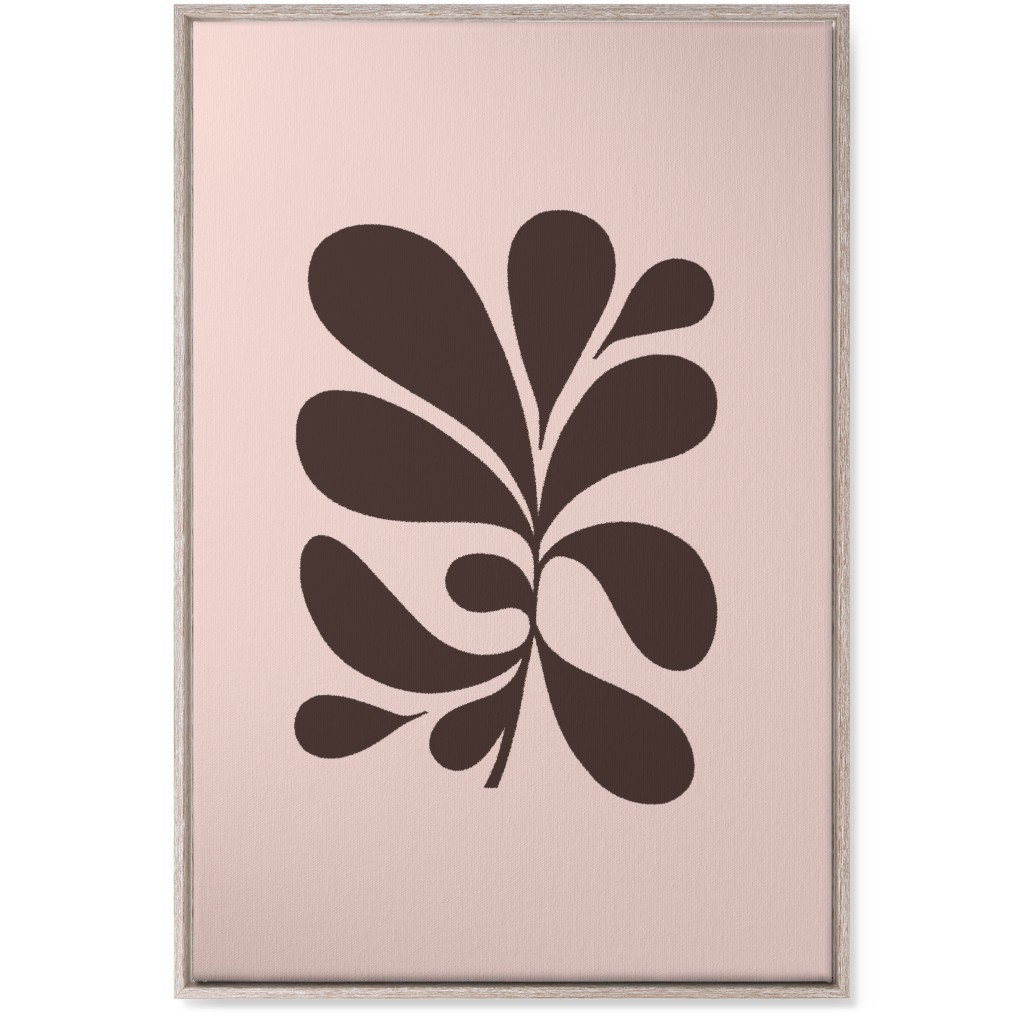 Minimal Foliage - Pink and Brown Wall Art, Rustic, Single piece, Canvas, 24x36, Pink