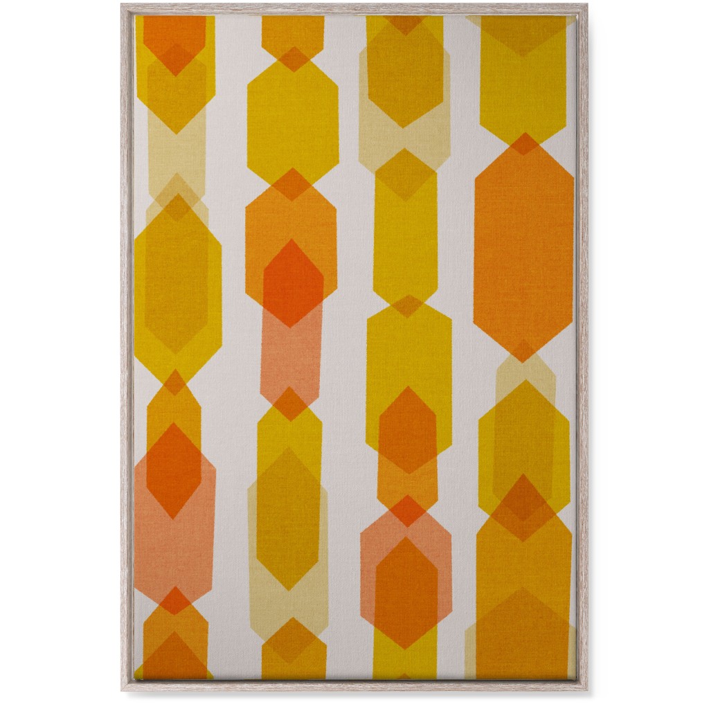 Elements Columns Wall Art, Rustic, Single piece, Canvas, 24x36, Orange