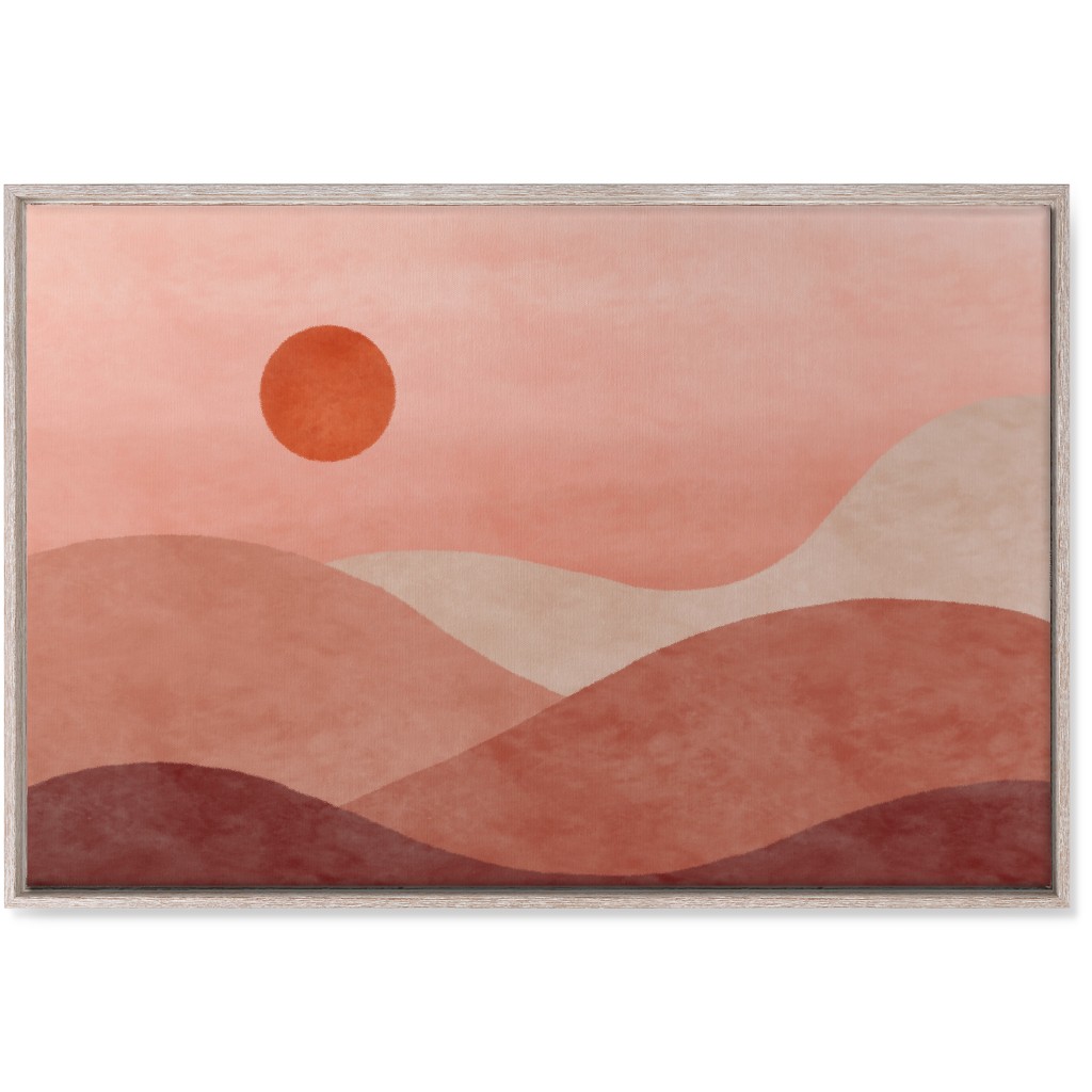a Desert Sunset - Neutral Wall Art, Rustic, Single piece, Canvas, 24x36, Pink