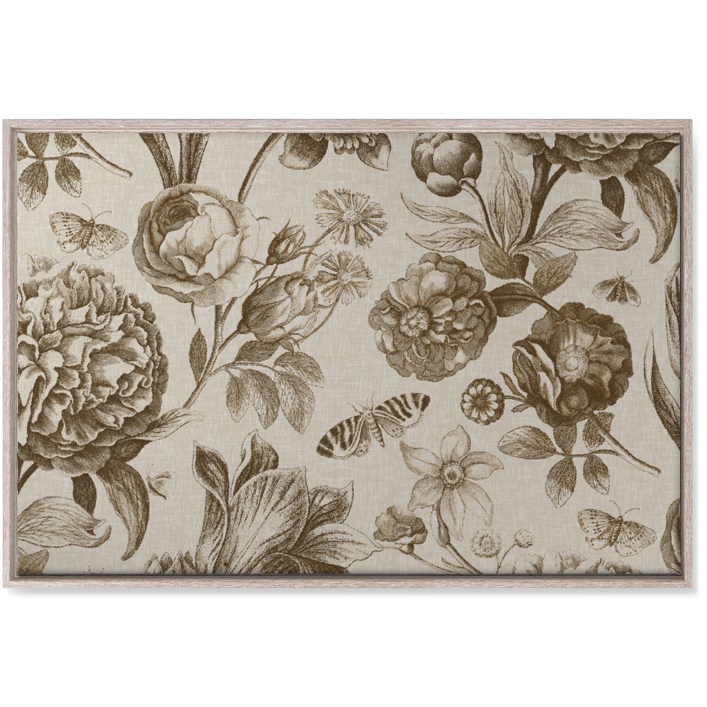 Windsor Botanical in Oyster Wall Art, Rustic, Single piece, Canvas, 24x36, Brown