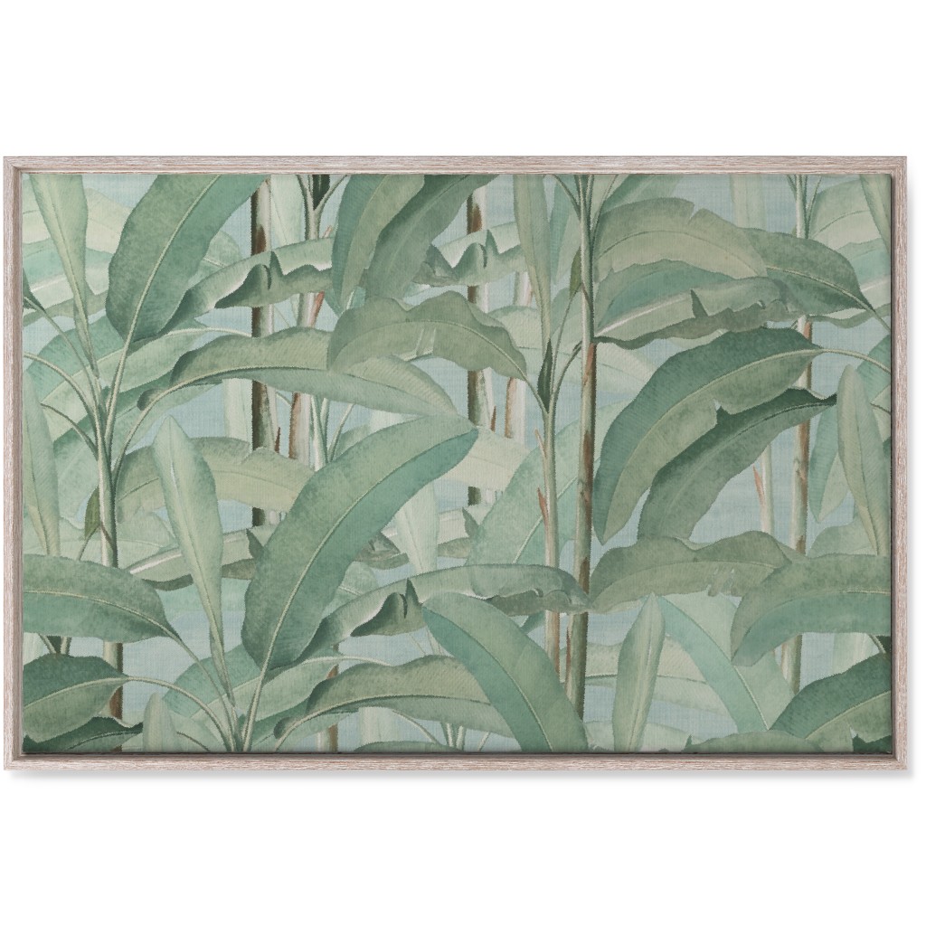 Lush Tropical Leaves Wall Art, Rustic, Single piece, Canvas, 24x36, Green