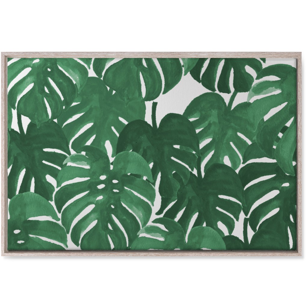 Tropical Palms - Green Wall Art, Rustic, Single piece, Canvas, 24x36, Green, Classic Green