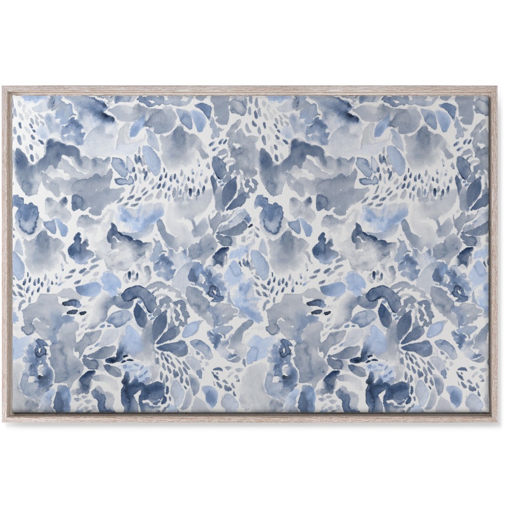 Happy Abstract Watercolor Wall Art, Rustic, Single piece, Canvas, 24x36, Blue, Marine Layer