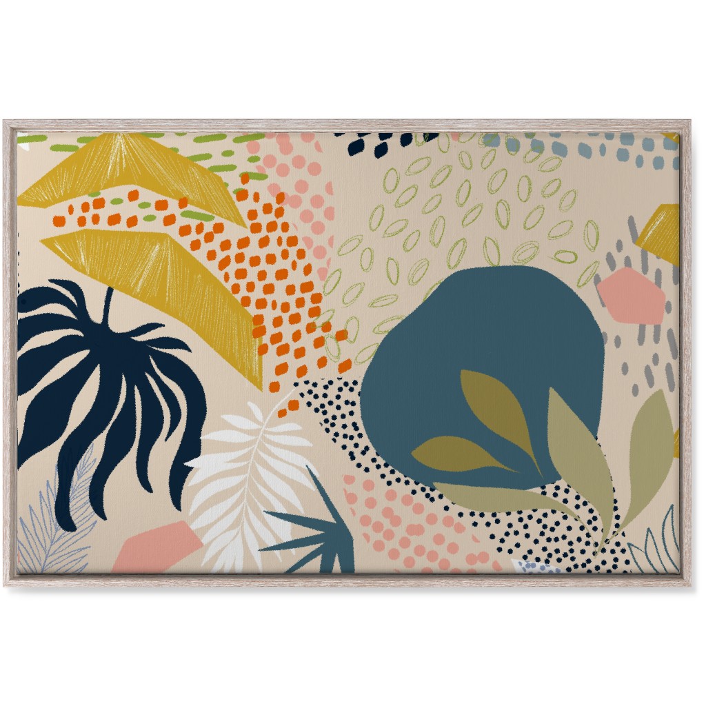 Tropical Foliage - Multi Wall Art, Rustic, Single piece, Canvas, 24x36, Multicolor