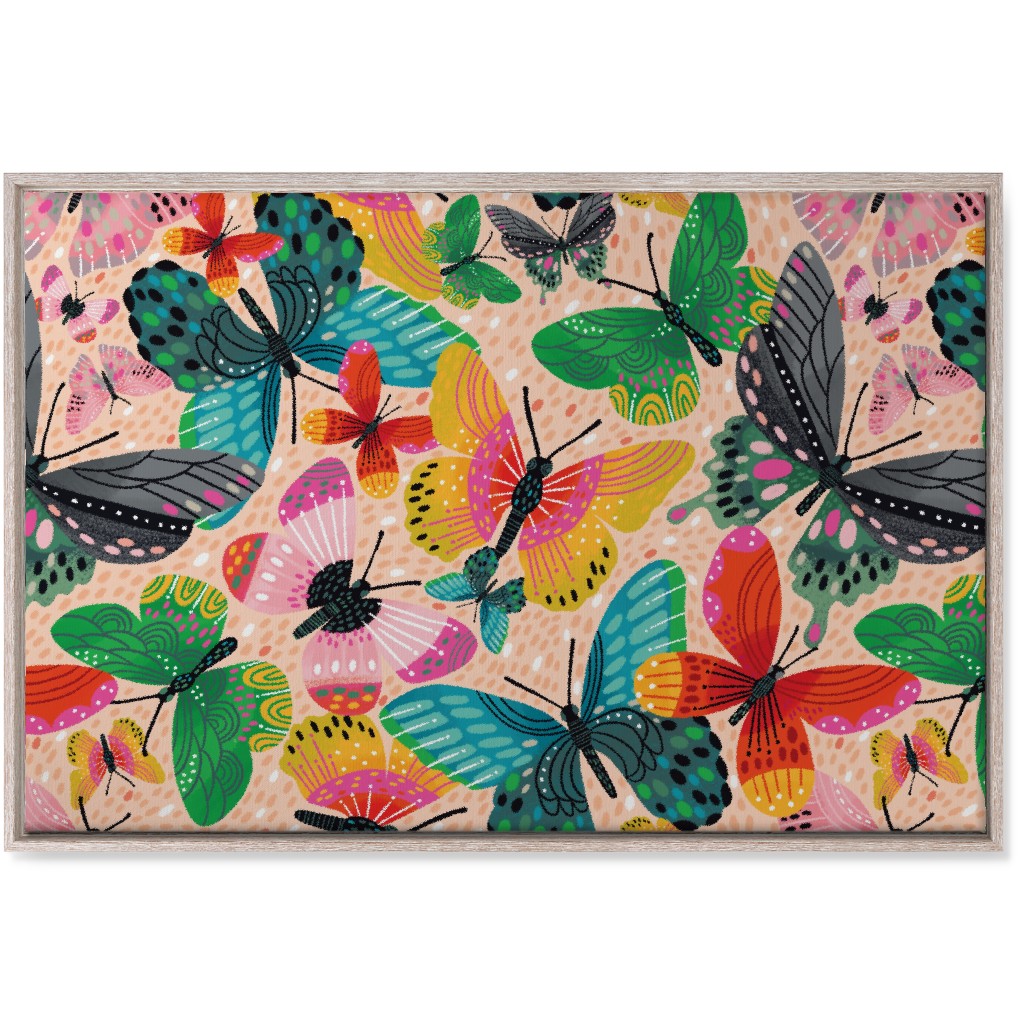 Boldly Butterflying Wall Art, Rustic, Single piece, Canvas, 24x36, Multicolor