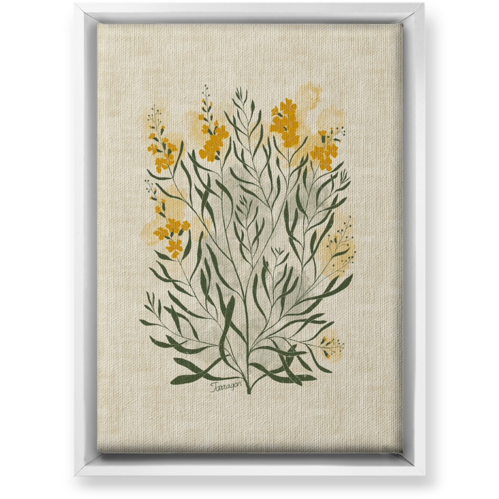 Tarragon - Botanical Illustration Wall Art, White, Single piece, Canvas, 10x14, Beige