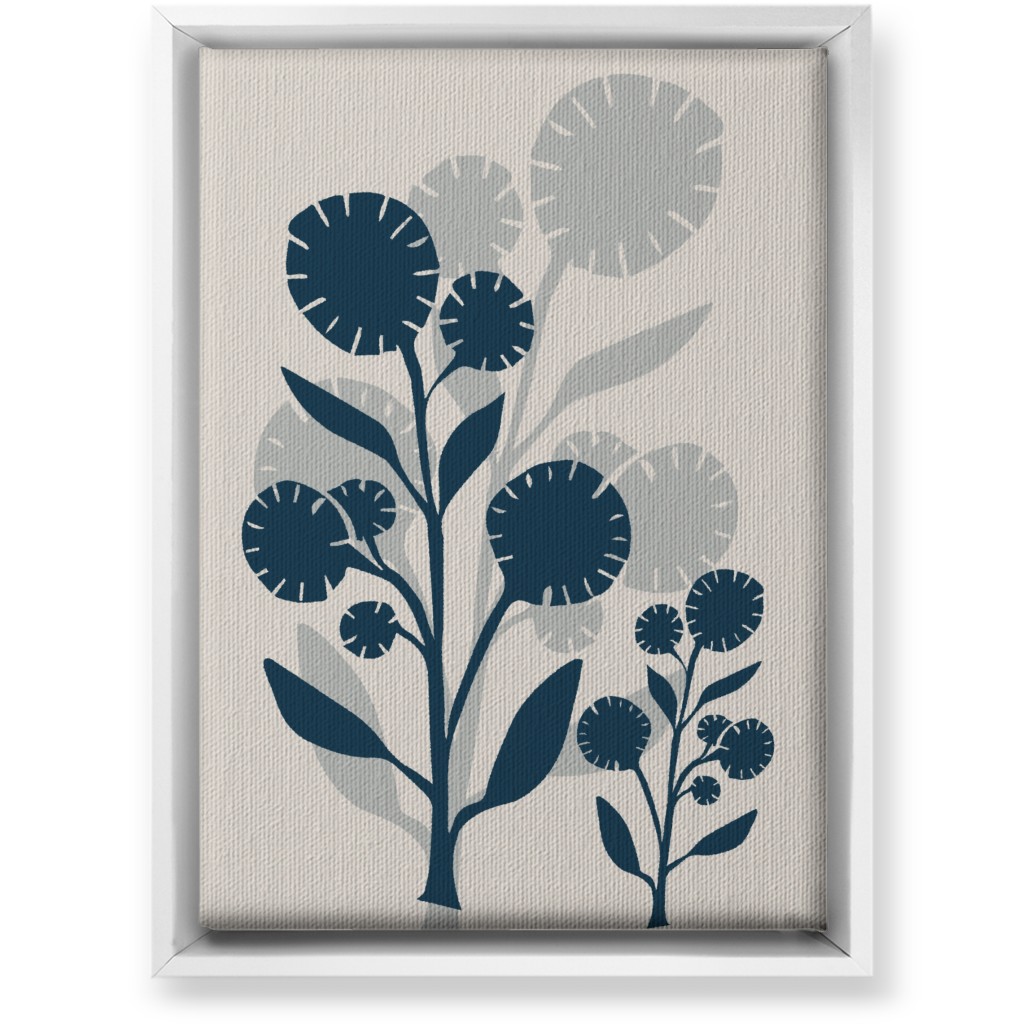 Abstract Flower Wall Art, White, Single piece, Canvas, 10x14, Blue, Blue Yonder