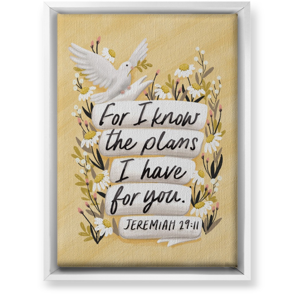 for I Know the Plans I Have for You - Yellow Wall Art, White, Single piece, Canvas, 10x14, Yellow