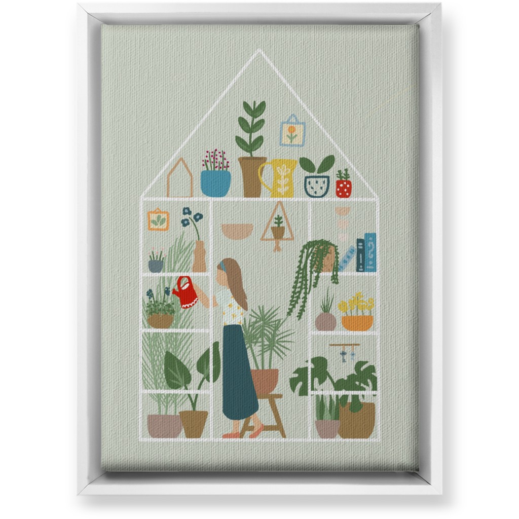 Gardening Indoors - Multi Wall Art, White, Single piece, Canvas, 10x14, Multicolor
