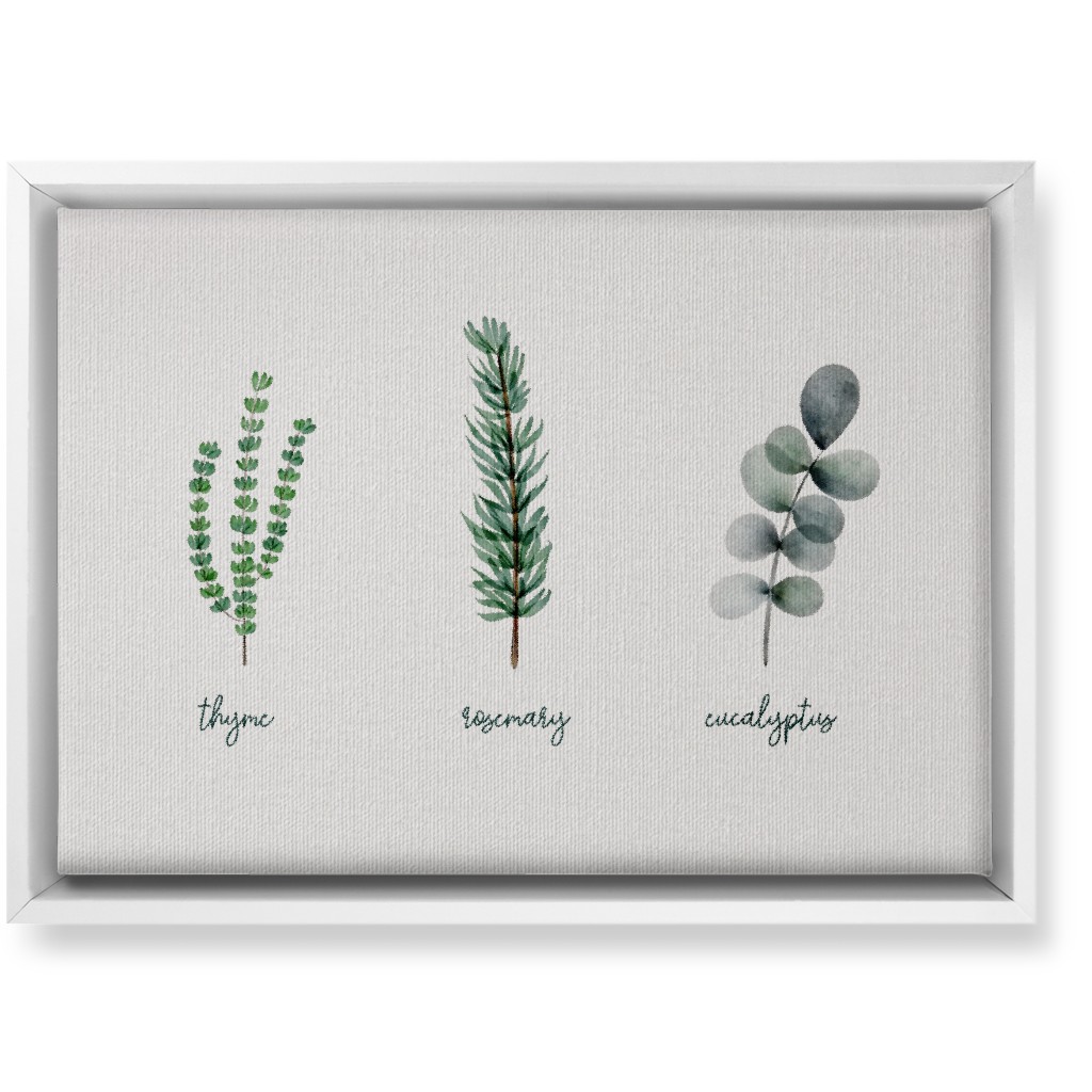 Watercolor Botanicals - Green Wall Art, White, Single piece, Canvas, 10x14, Green, Classic Green