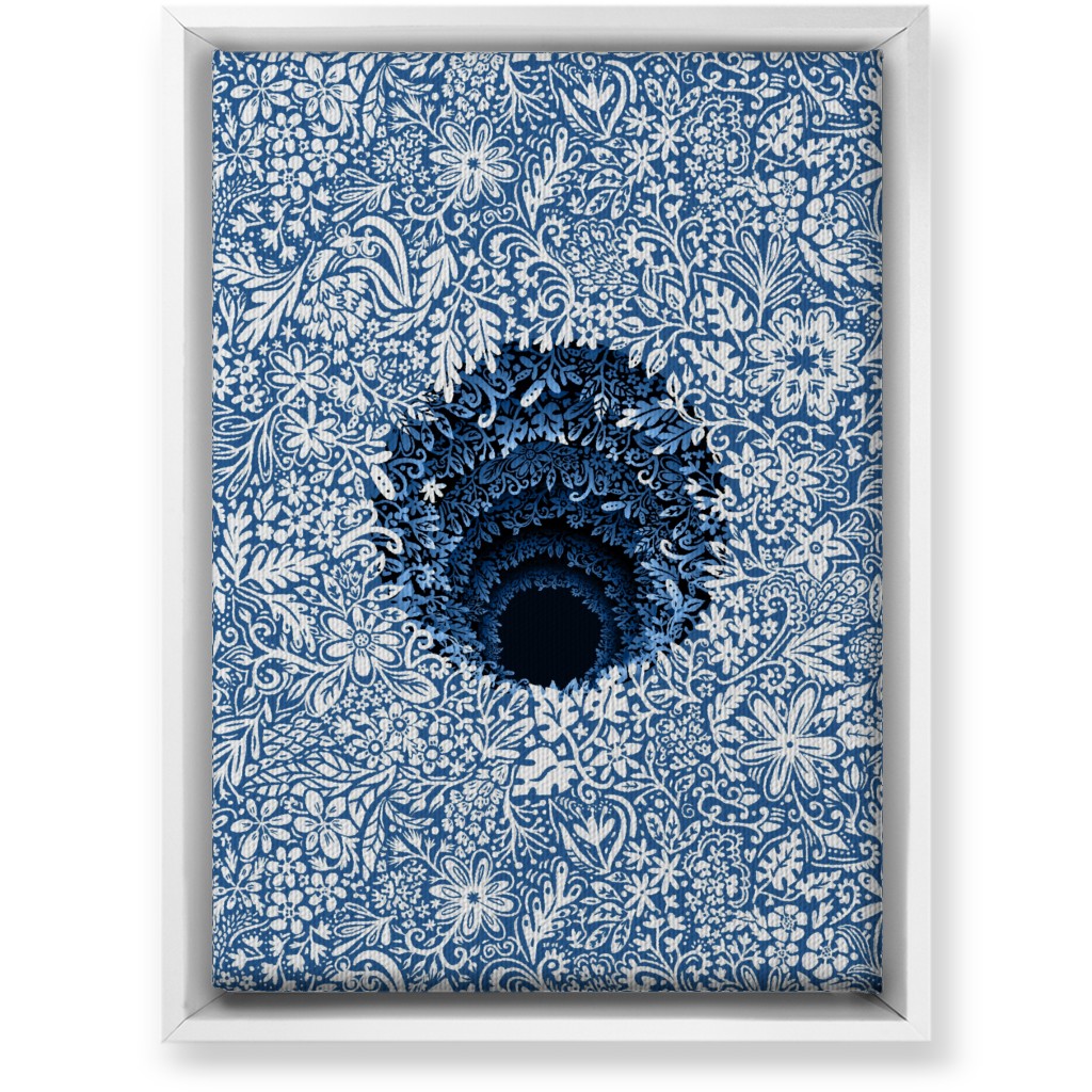 Deep Down Colorful Floral Abstract Wall Art, White, Single piece, Canvas, 10x14, Blue