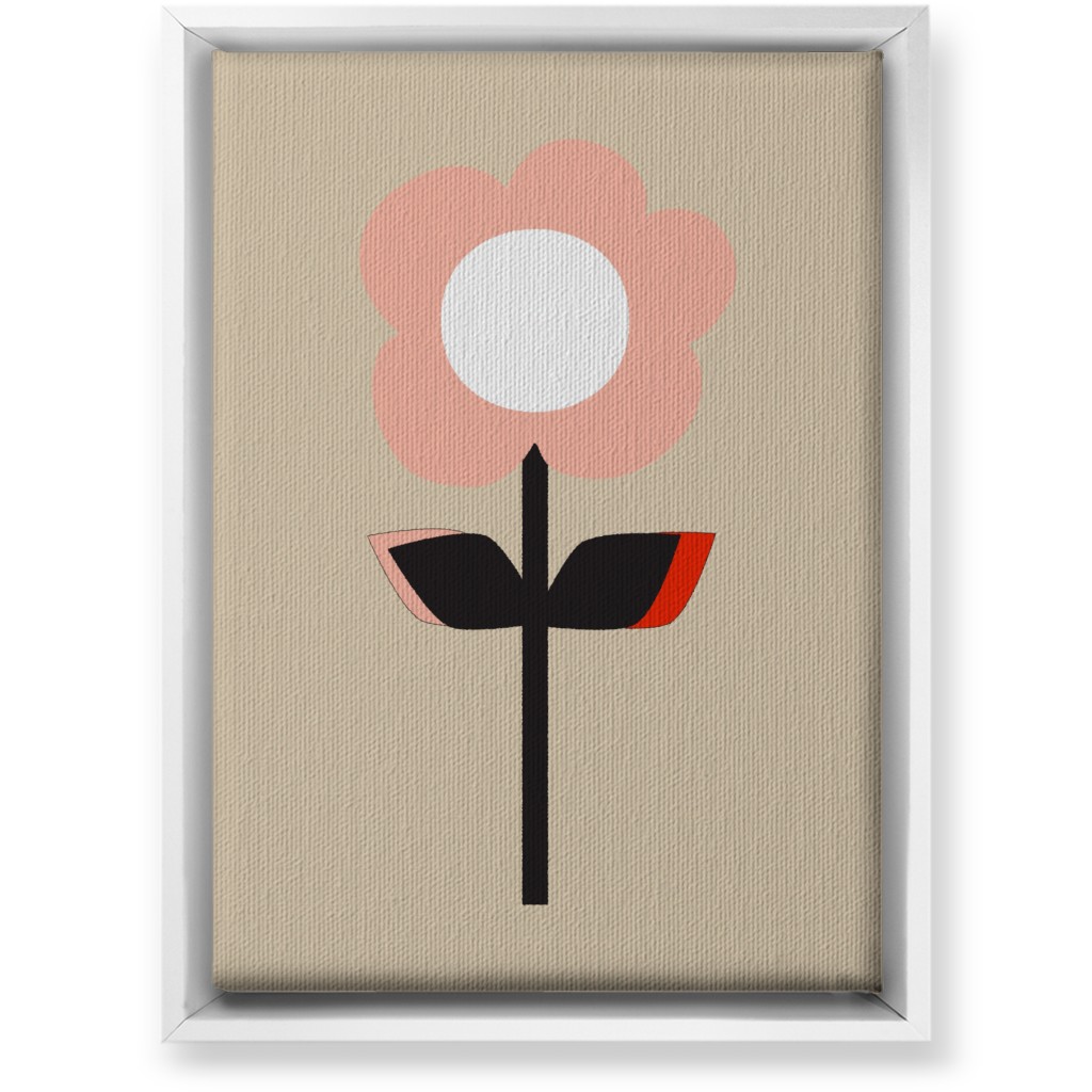 Retro Flower Wall Art, White, Single piece, Canvas, 10x14, Pink, Fair Weather