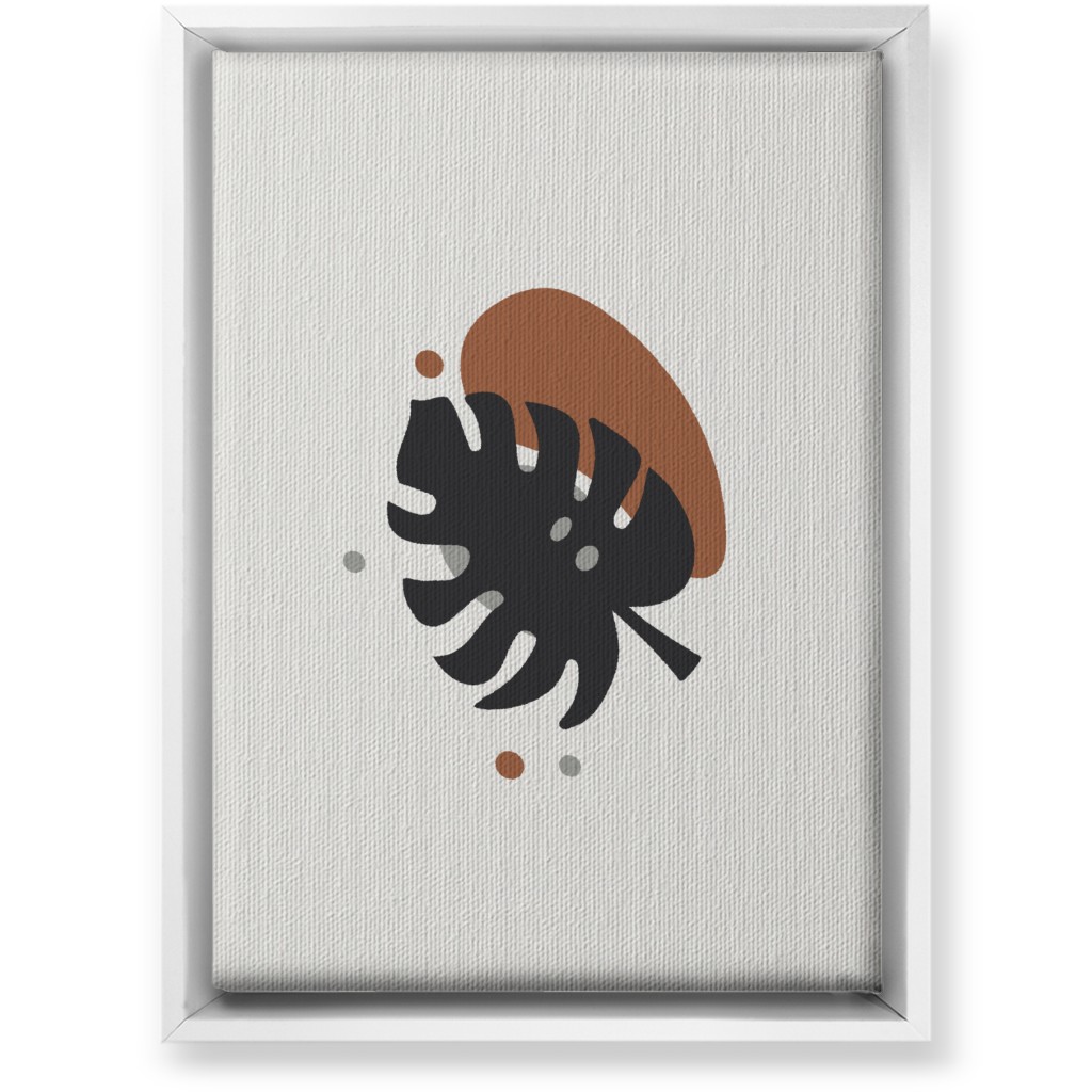 Shapes and Fern Leaf Iii Wall Art, White, Single piece, Canvas, 10x14, Brown, Toast