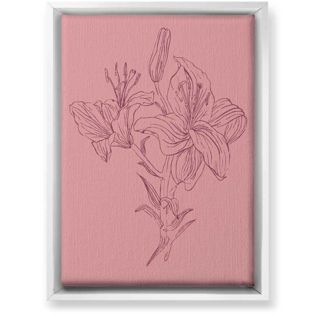 Lily - Pink Wall Art, White, Single piece, Canvas, 10x14, Pink, Bright Pink