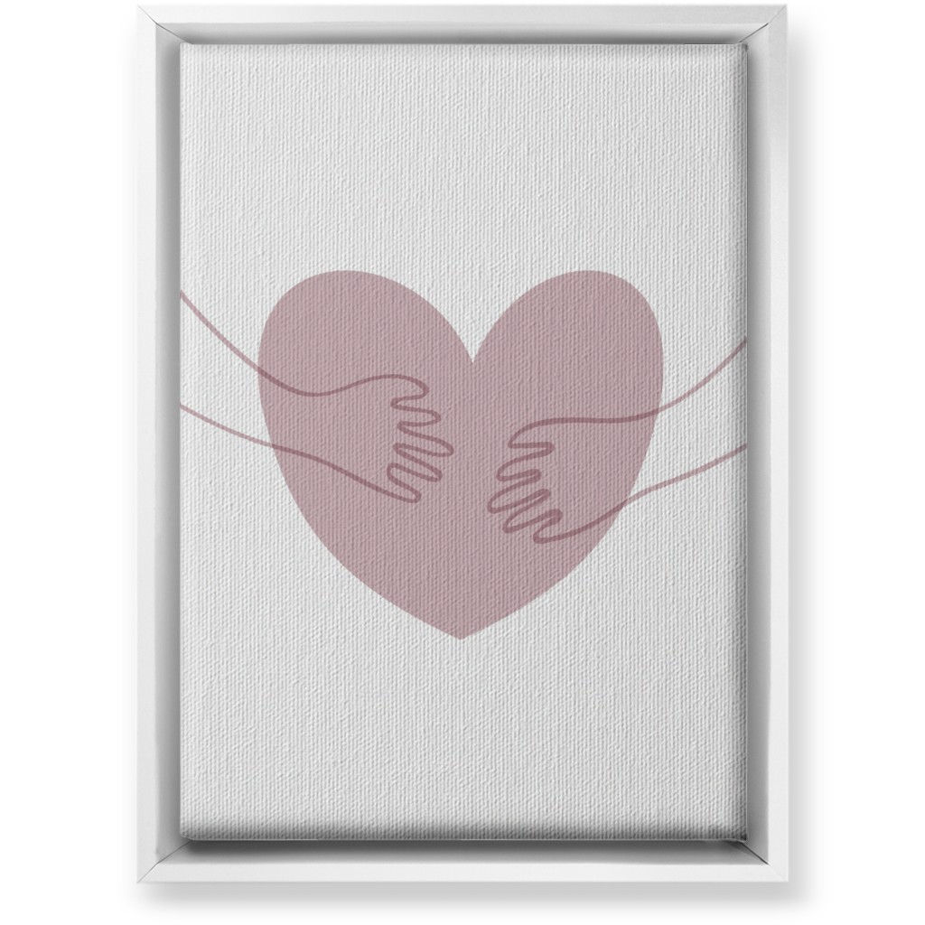 Hugs and Heart - Pink Wall Art, White, Single piece, Canvas, 10x14, Pink