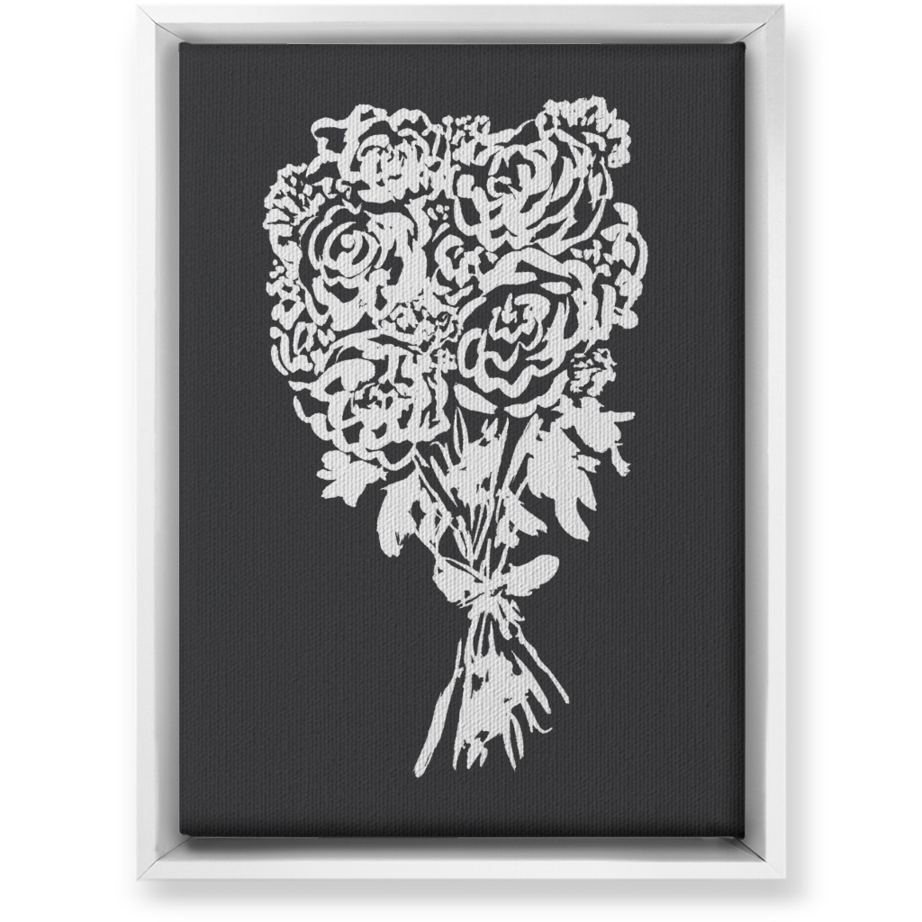 Summer Bouquet Wall Art, White, Single piece, Canvas, 10x14, Gray