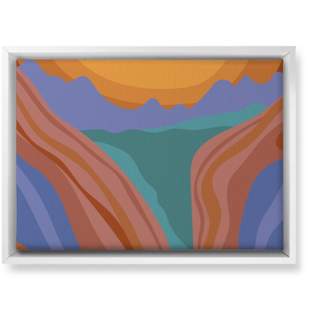Minimalist Canyon River Sunset - Multi Wall Art, White, Single piece, Canvas, 10x14, Multicolor