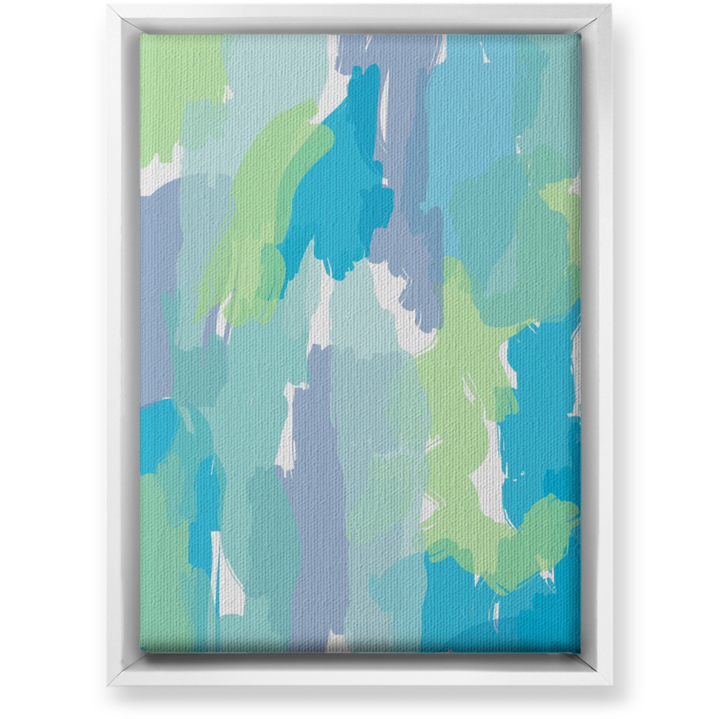 Abstract Painting - Cool Wall Art, White, Single piece, Canvas, 10x14, Multicolor