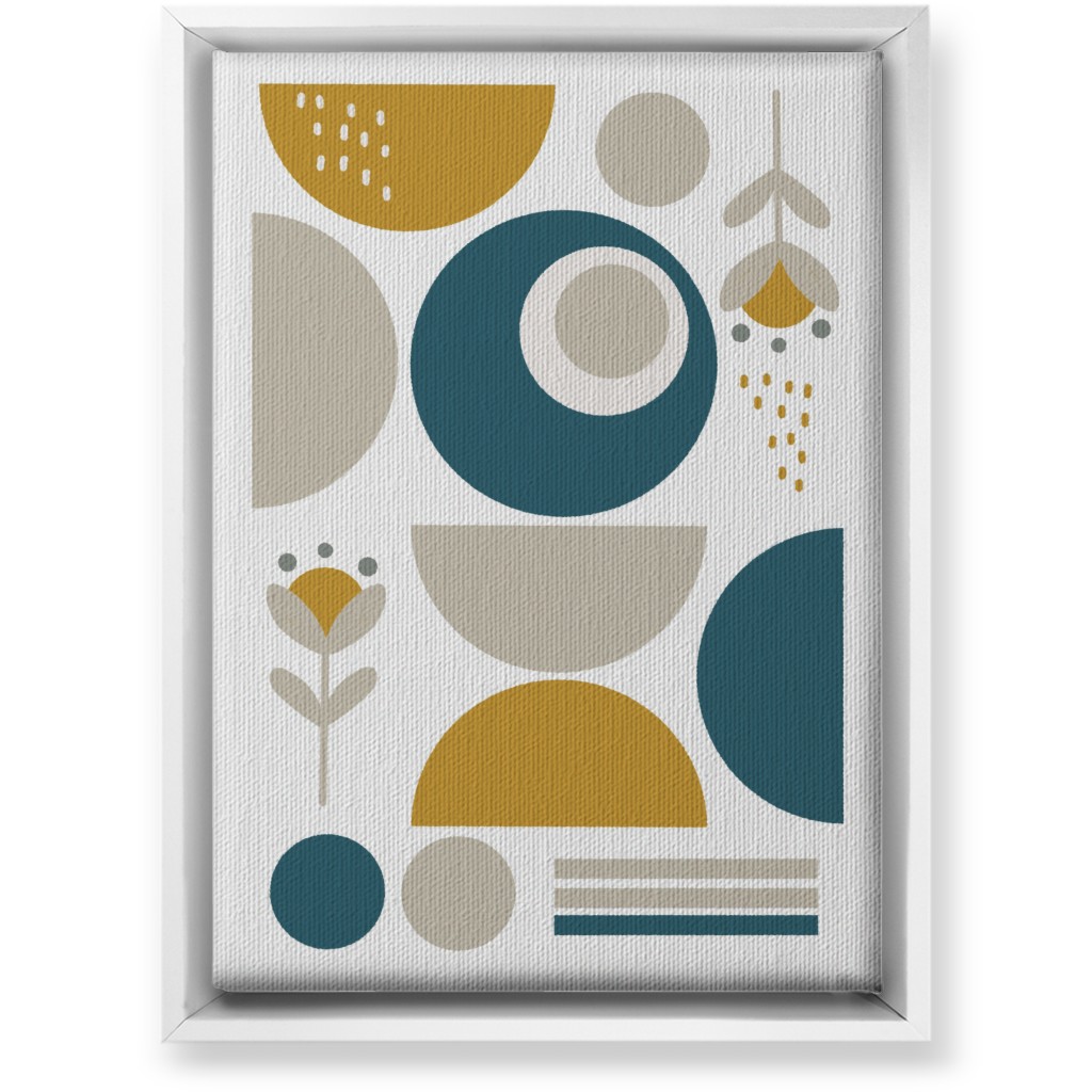 Abstract Floral - Yellow and Blue Wall Art, White, Single piece, Canvas, 10x14, Multicolor