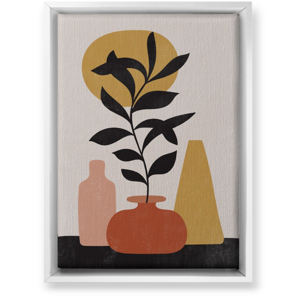 Earthen Mantel - Terracotta Wall Art, White, Single piece, Canvas, 10x14, Orange