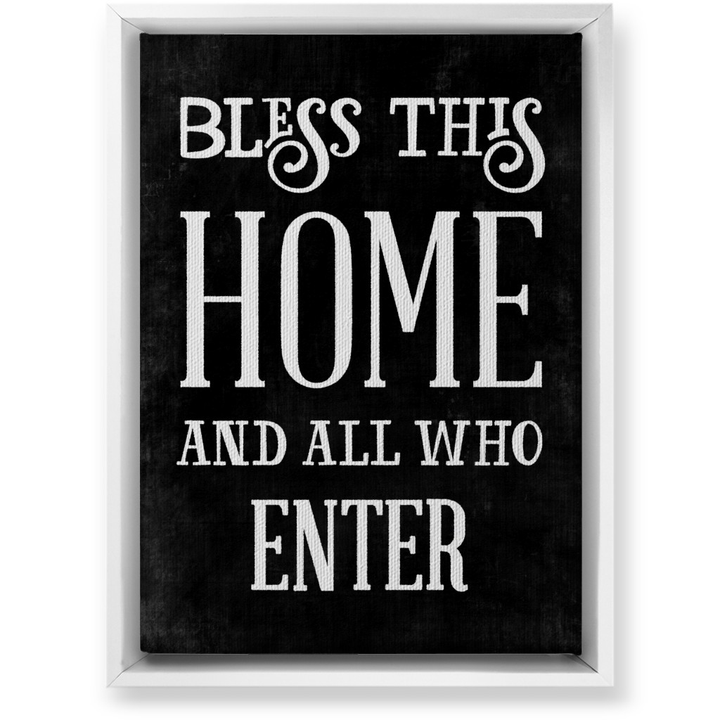 Bless This Home Wall Art, White, Single piece, Canvas, 10x14, Black, Coal