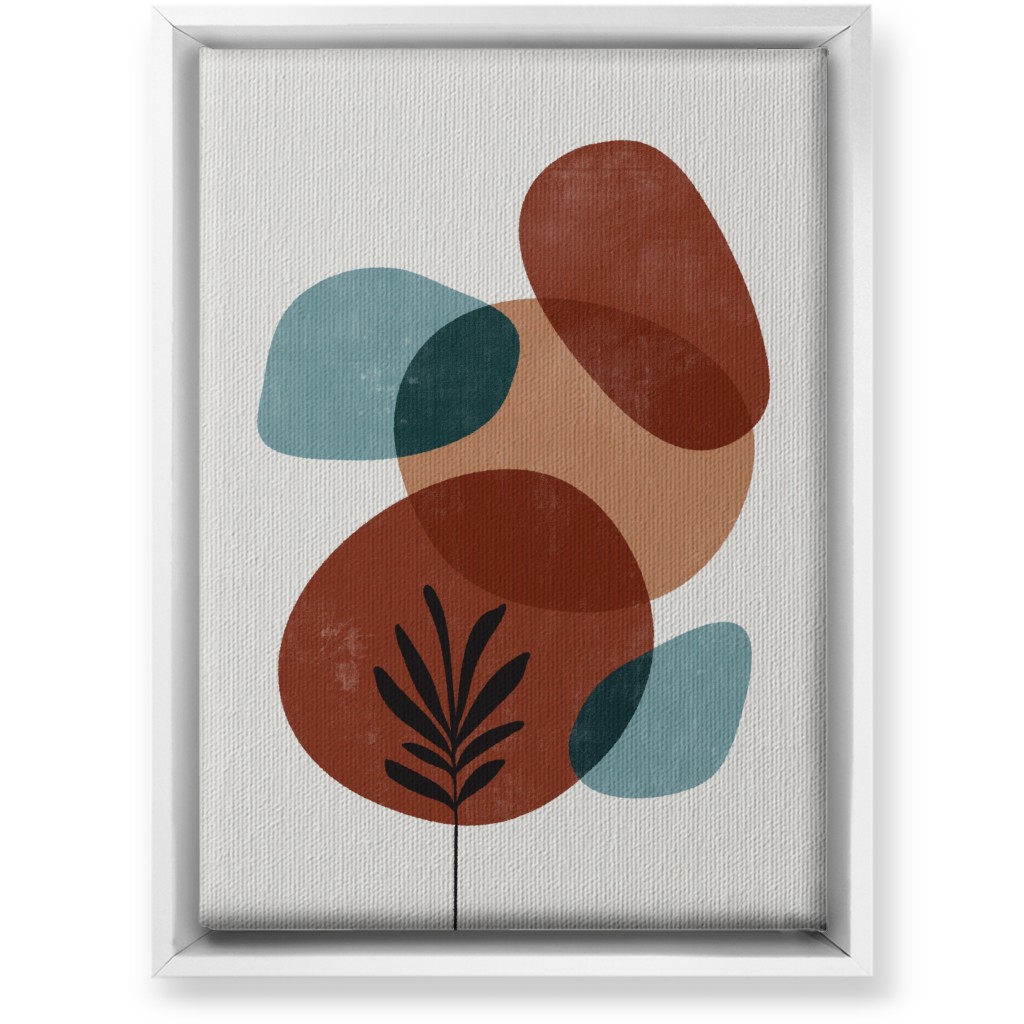 Abstract Leaf Orb - Terracotta and Ivory Wall Art, White, Single piece, Canvas, 10x14, Brown