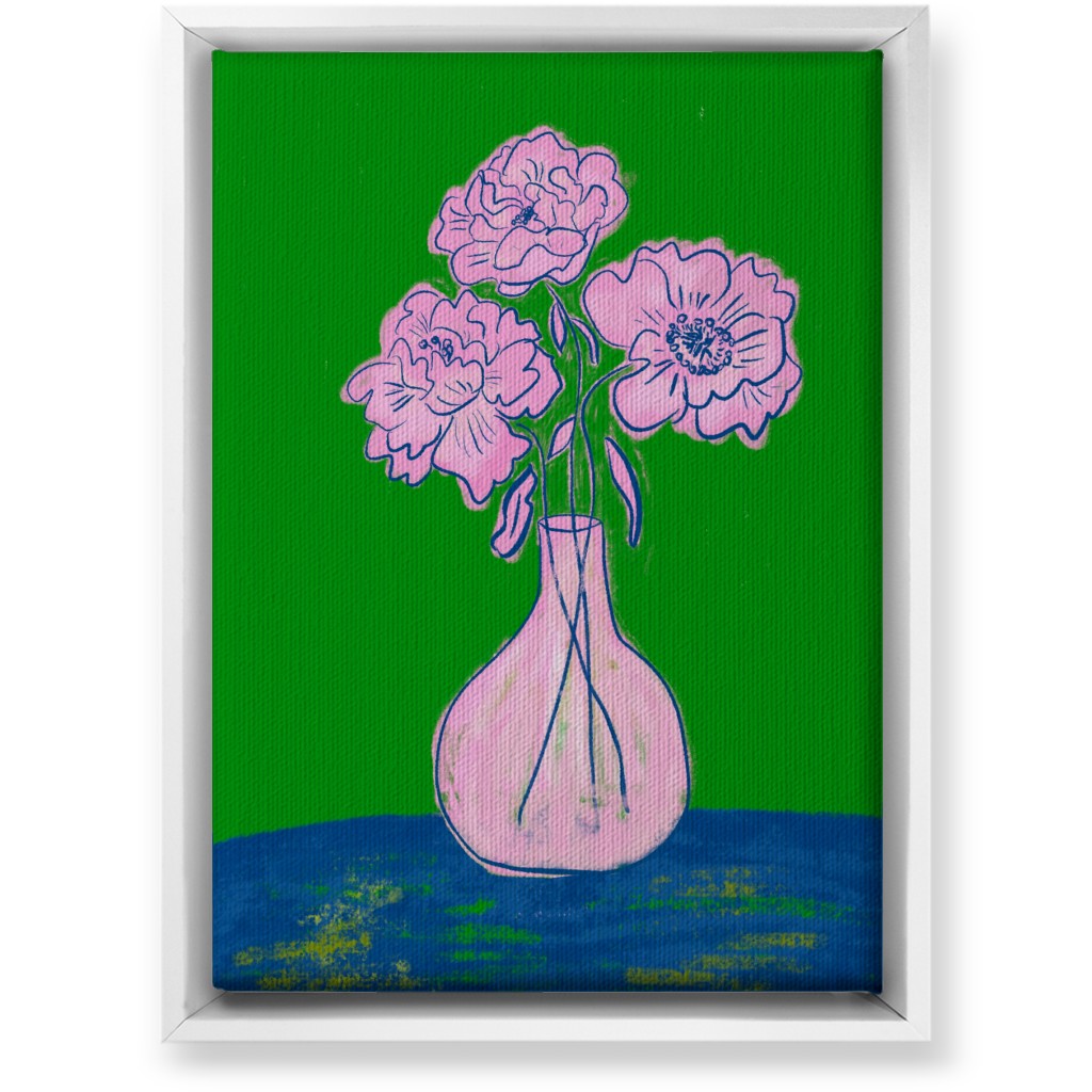 Party Florals - Multi Wall Art, White, Single piece, Canvas, 10x14, Green, Classic Green