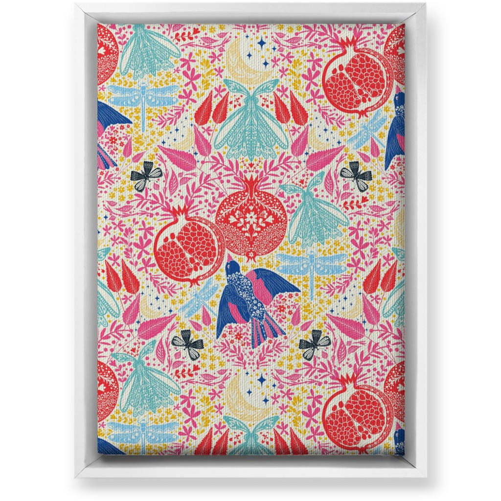 Botanical Pomegranate Garden - Multi Wall Art, White, Single piece, Canvas, 10x14, Multicolor