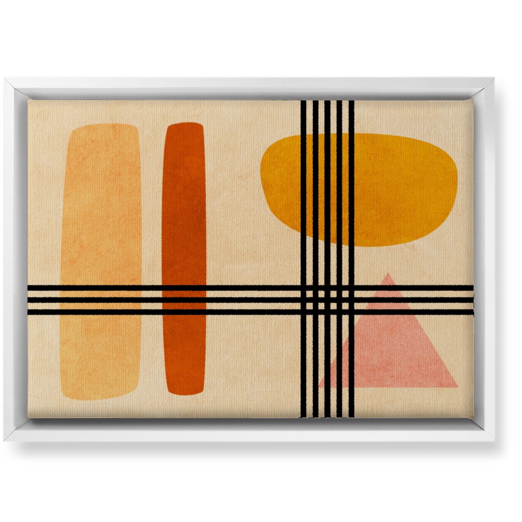 Criss-Cross Abstract Wall Art, White, Single piece, Canvas, 10x14, Orange