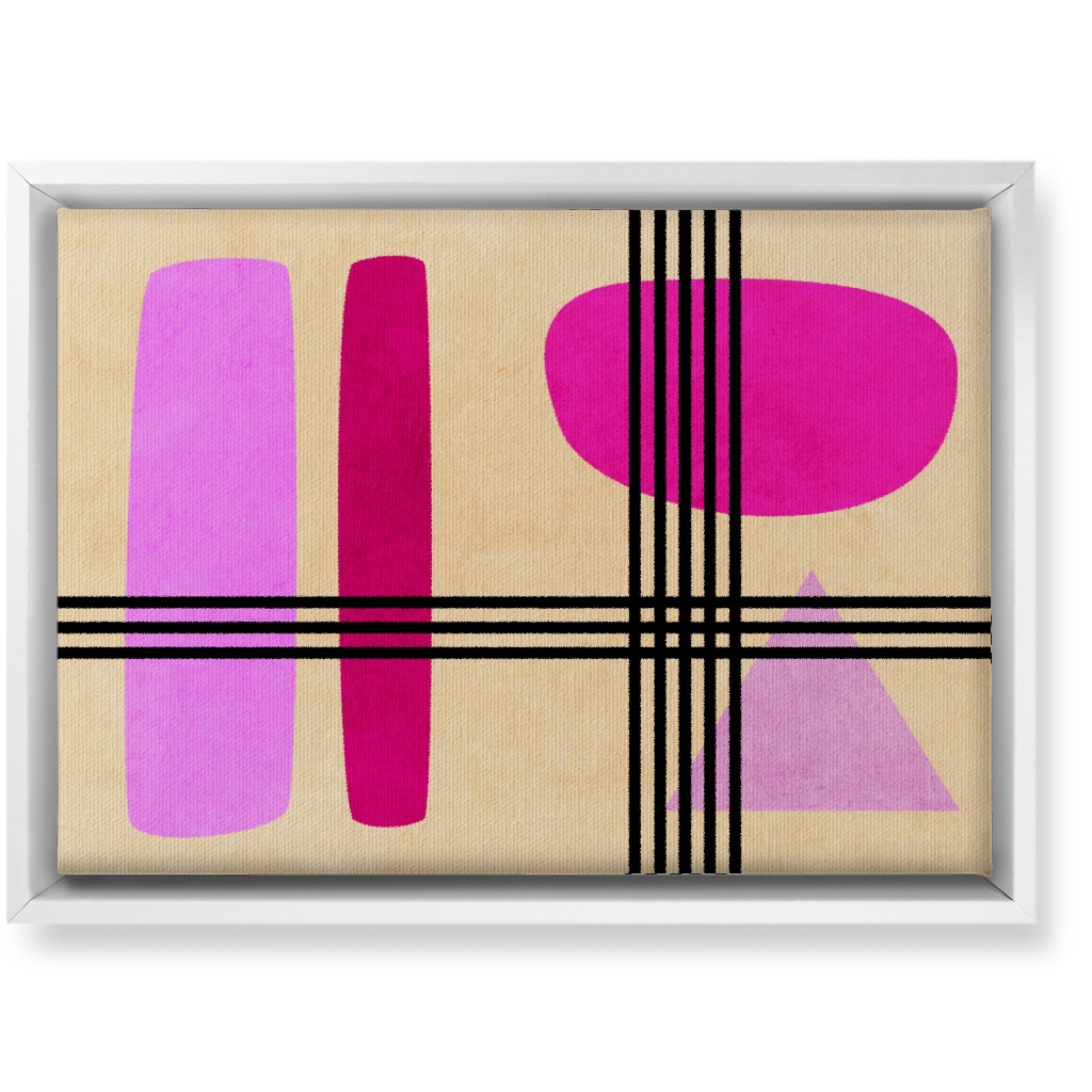 Criss-Cross Abstract Wall Art, White, Single piece, Canvas, 10x14, Pink, Candy