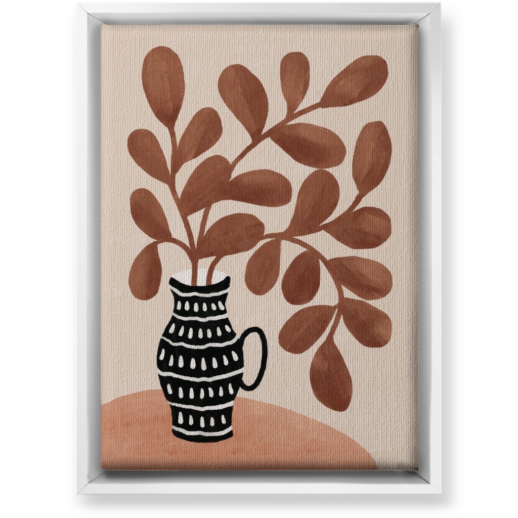 the Vase I - Neutral Wall Art, White, Single piece, Canvas, 10x14, Brown, Brown