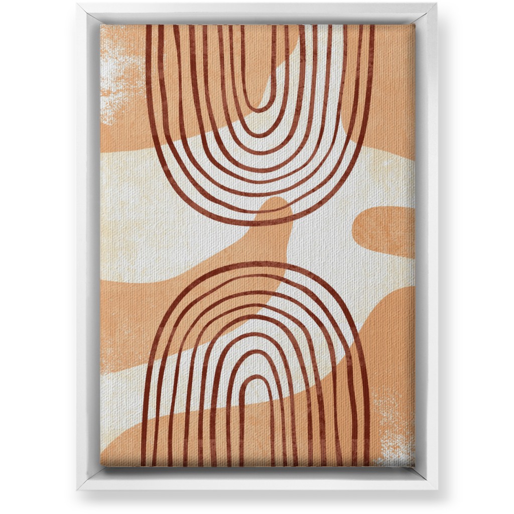 Desert Abstract - Earthy Warm Tones Wall Art, White, Single piece, Canvas, 10x14, Orange