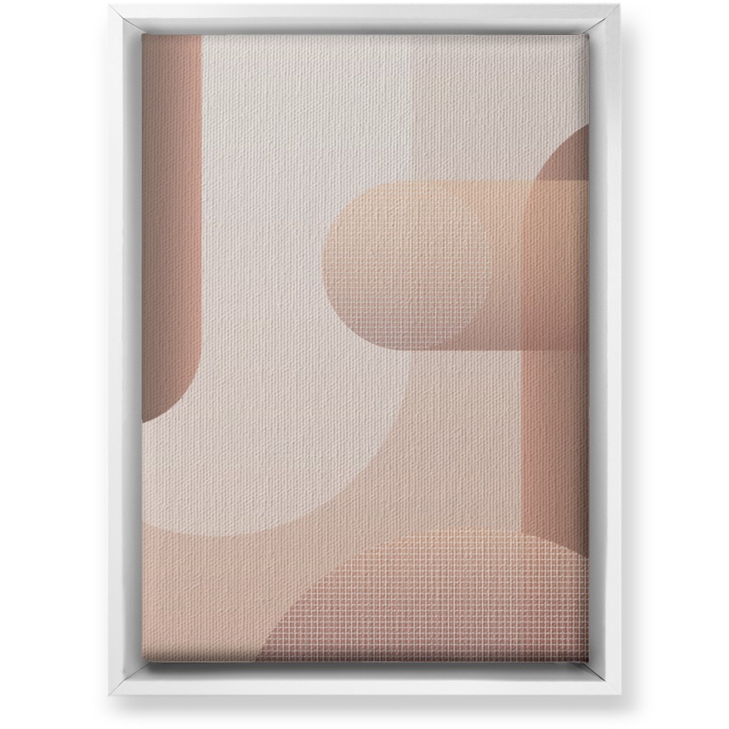 Geometric Curves - Neutral Wall Art, White, Single piece, Canvas, 10x14, Pink