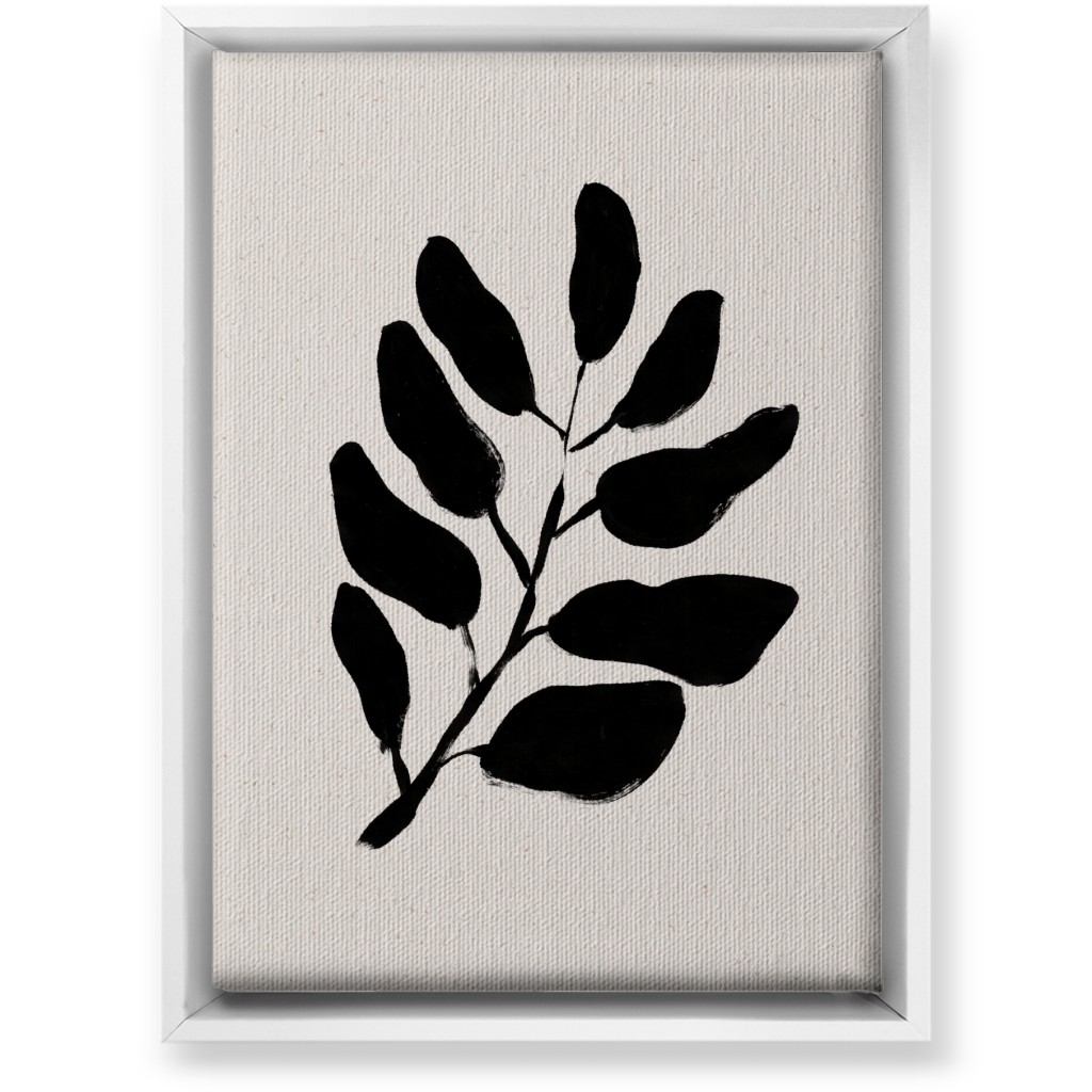 Acryl Leaf - Neutral Wall Art, White, Single piece, Canvas, 10x14, Beige