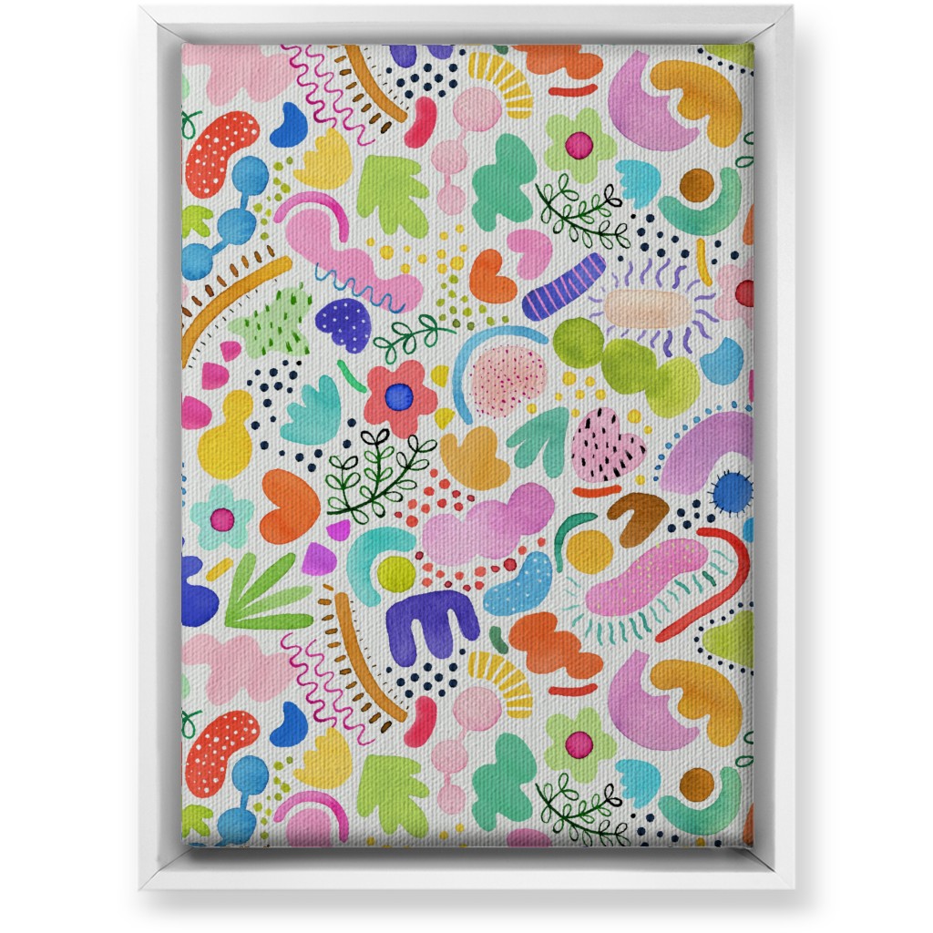 Playful Abstract Shapes - Bold Wall Art, White, Single piece, Canvas, 10x14, Multicolor