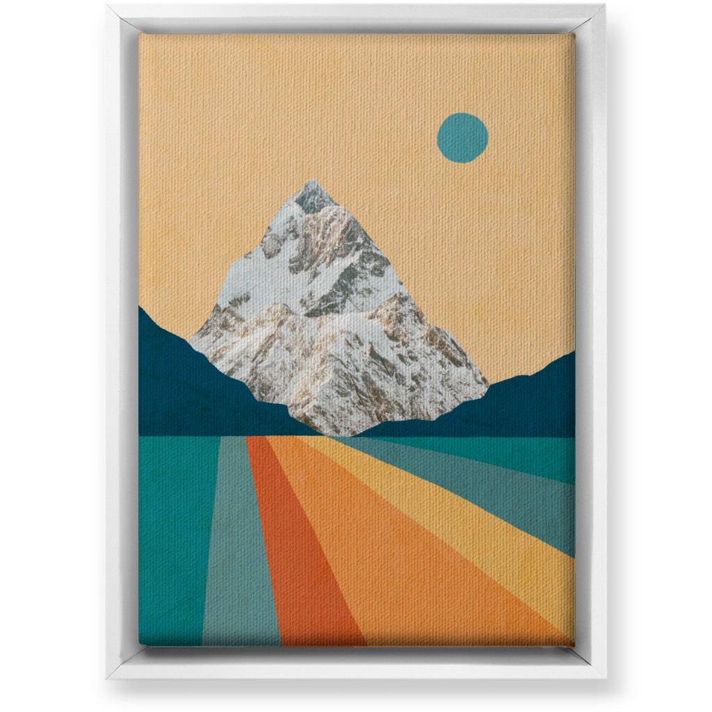 Retro Mountain - Multi Wall Art, White, Single piece, Canvas, 10x14, Multicolor
