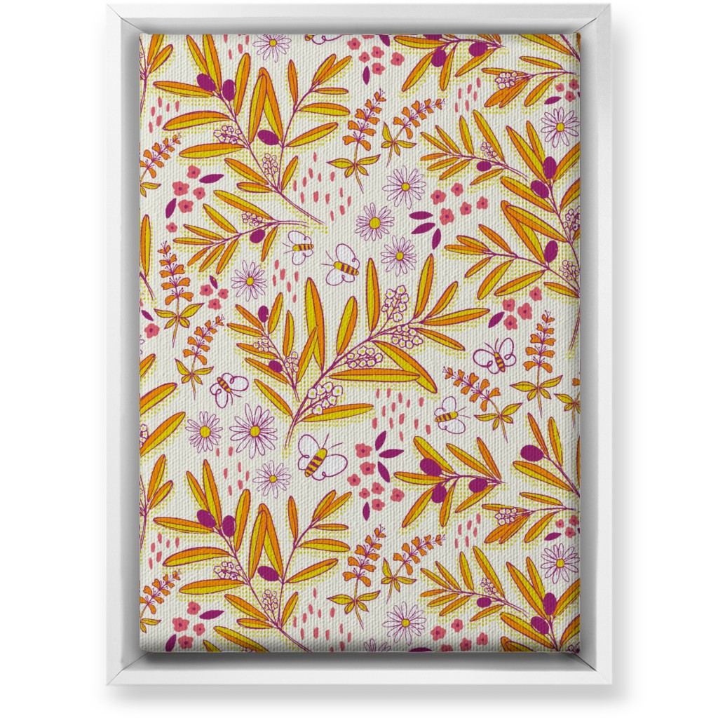 Olive and Honey Optimist - Yellow and Purple Wall Art, White, Single piece, Canvas, 10x14, Yellow