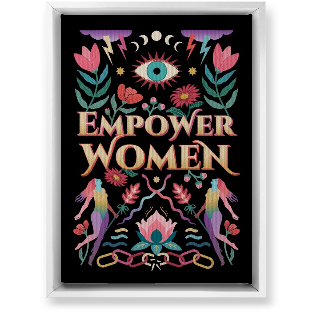 Empower - Multi on Black Wall Art, White, Single piece, Canvas, 10x14, Black