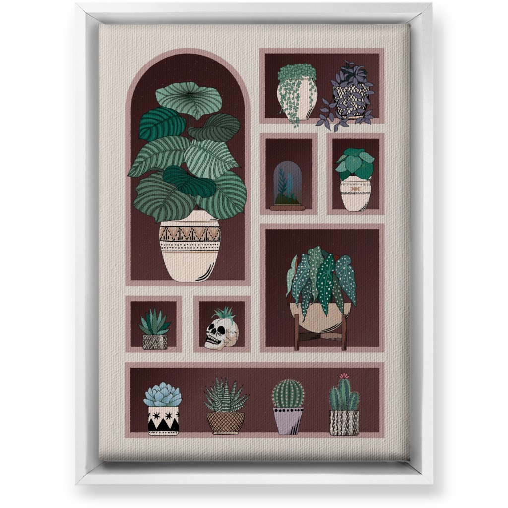 Neatly Arranged Indoor Plants - Neutral Wall Art, White, Single piece, Canvas, 10x14, Multicolor