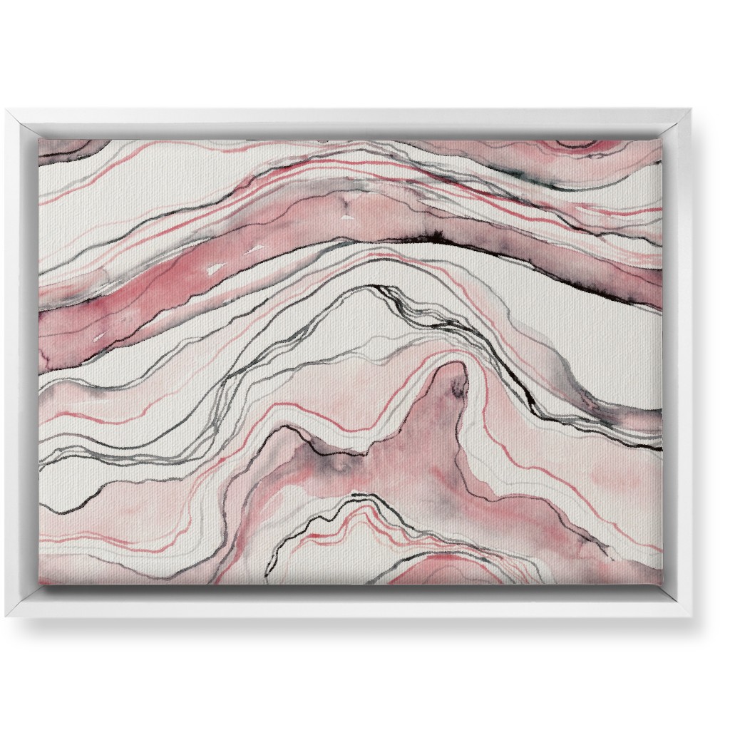 Marbled Watercolor Stone - Pink Wall Art, White, Single piece, Canvas, 10x14, Pink