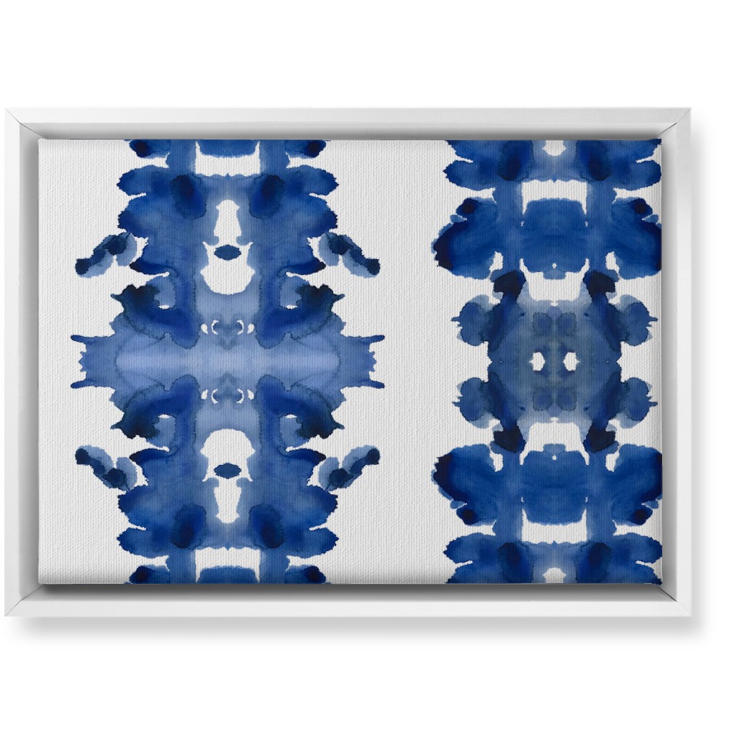 Indigo Double Inkblot Wall Art, White, Single piece, Canvas, 10x14, Blue